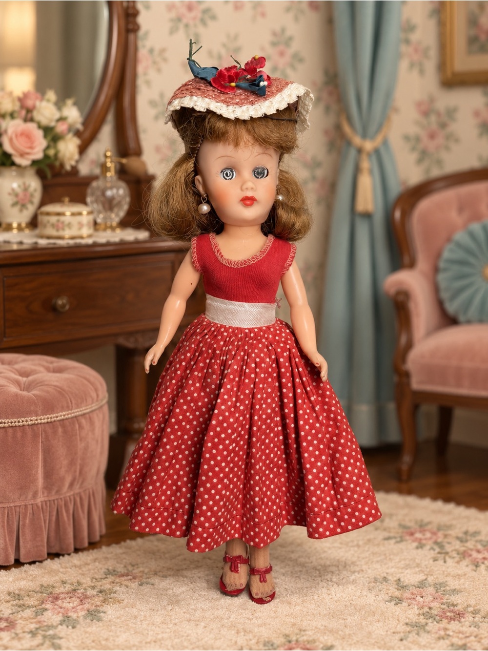 1950s Vintage Miss Pam 10” Doll 10+ Pc Wardrobe Bridal Bundle